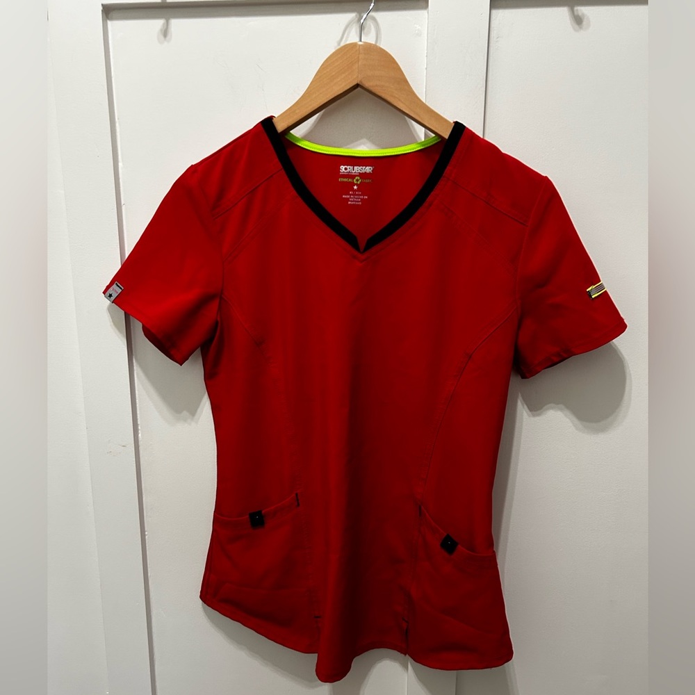 ScrubStar XS Red‎ Scrub Shirt